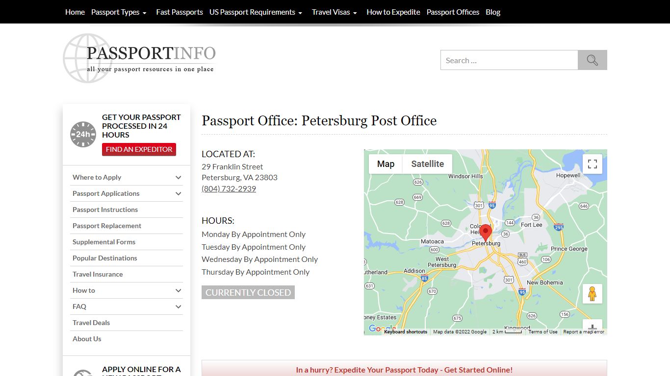 Passport Office: Petersburg Post Office | Passport Info